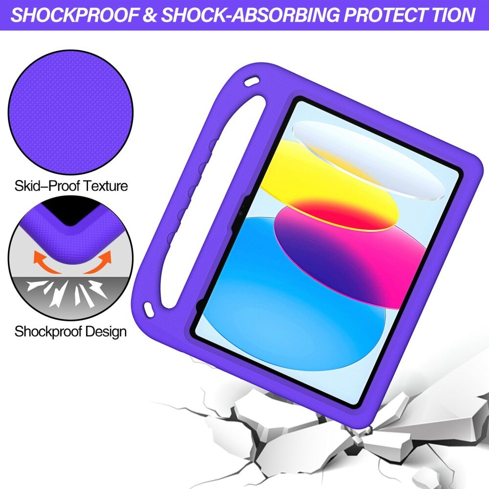 Coque EVA avec poignée pour enfants pour iPad 10.9 10th Gen (2022), violet