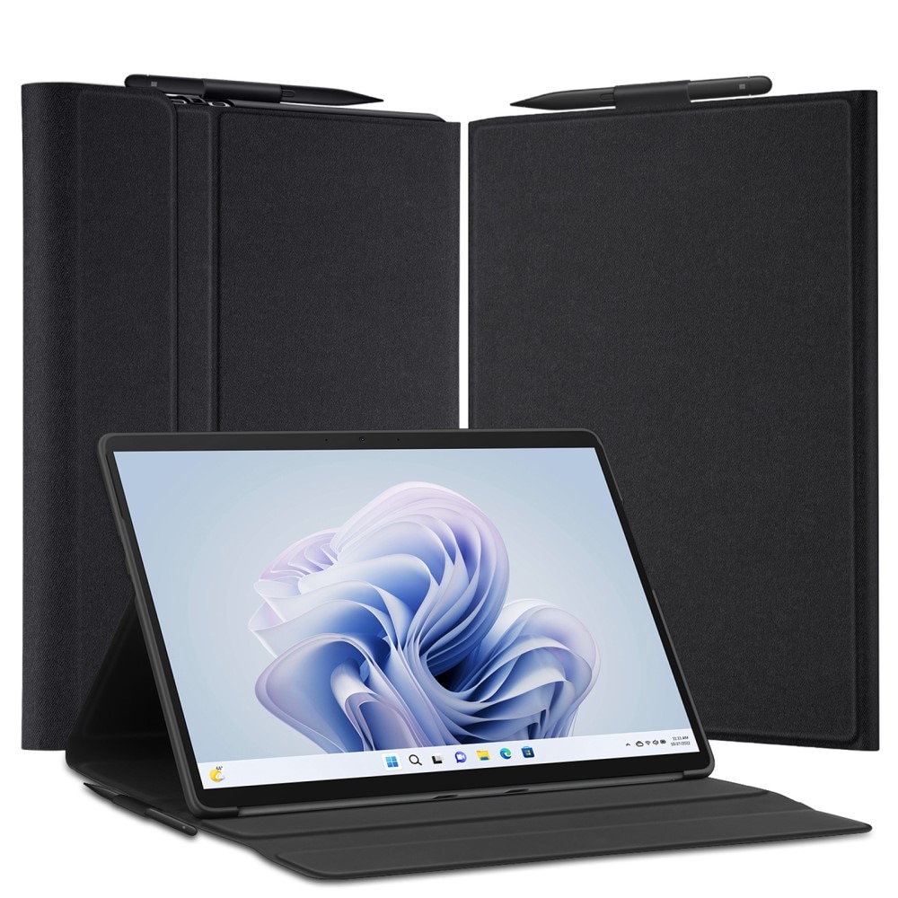 Coque Domo Tri-Fold Microsoft Surface Pro 9, noir