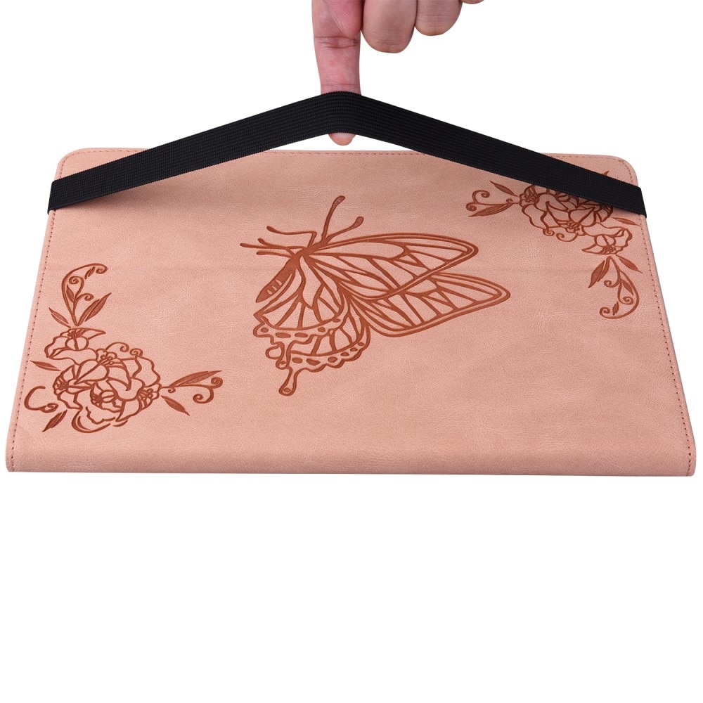 Étui en cuir avec papillons  Nokia T21 Rose