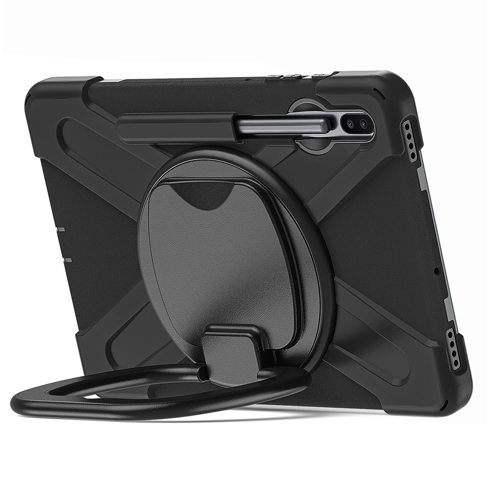 Kickstand Hybrid Case antichoc avec bandoulière Samsung Galaxy Tab S6 10.5, noir
