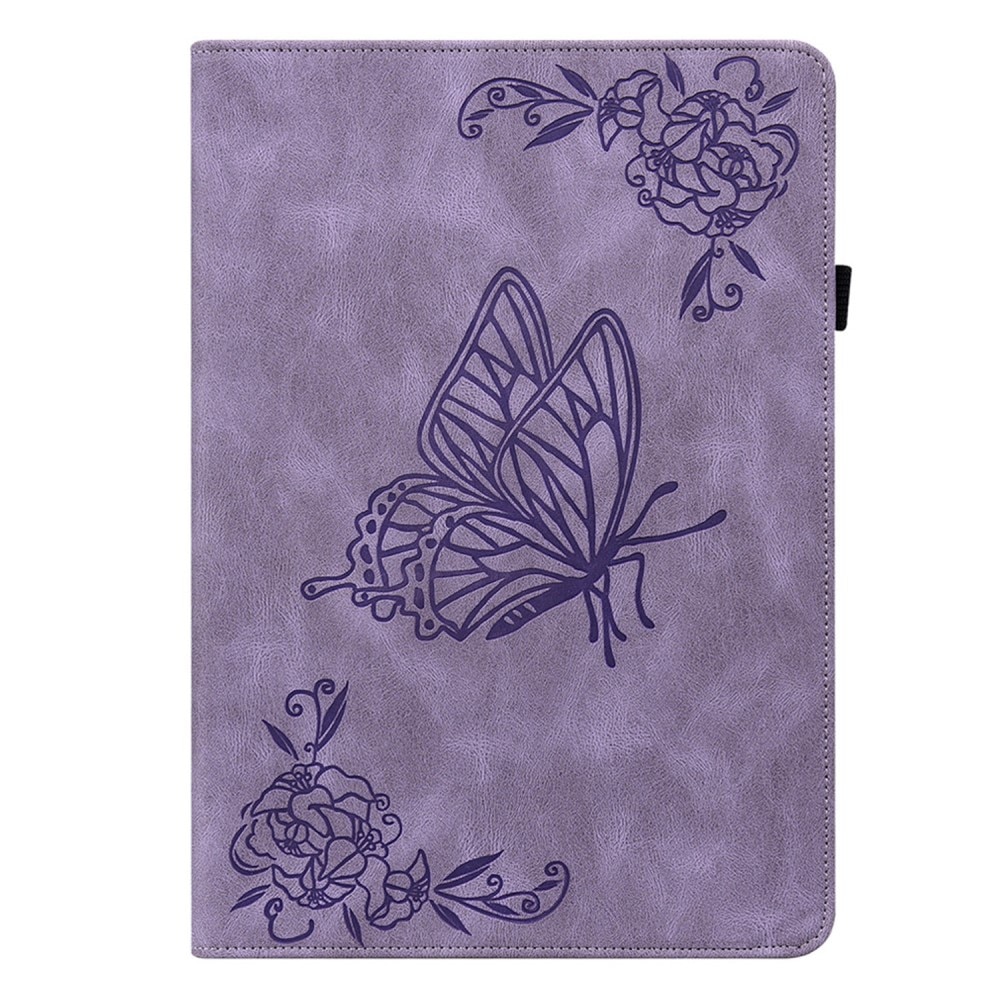 Étui en cuir avec papillons Lenovo Tab M9, violet