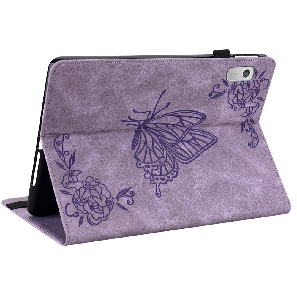 Étui en cuir avec papillons Lenovo Tab M9 Violet