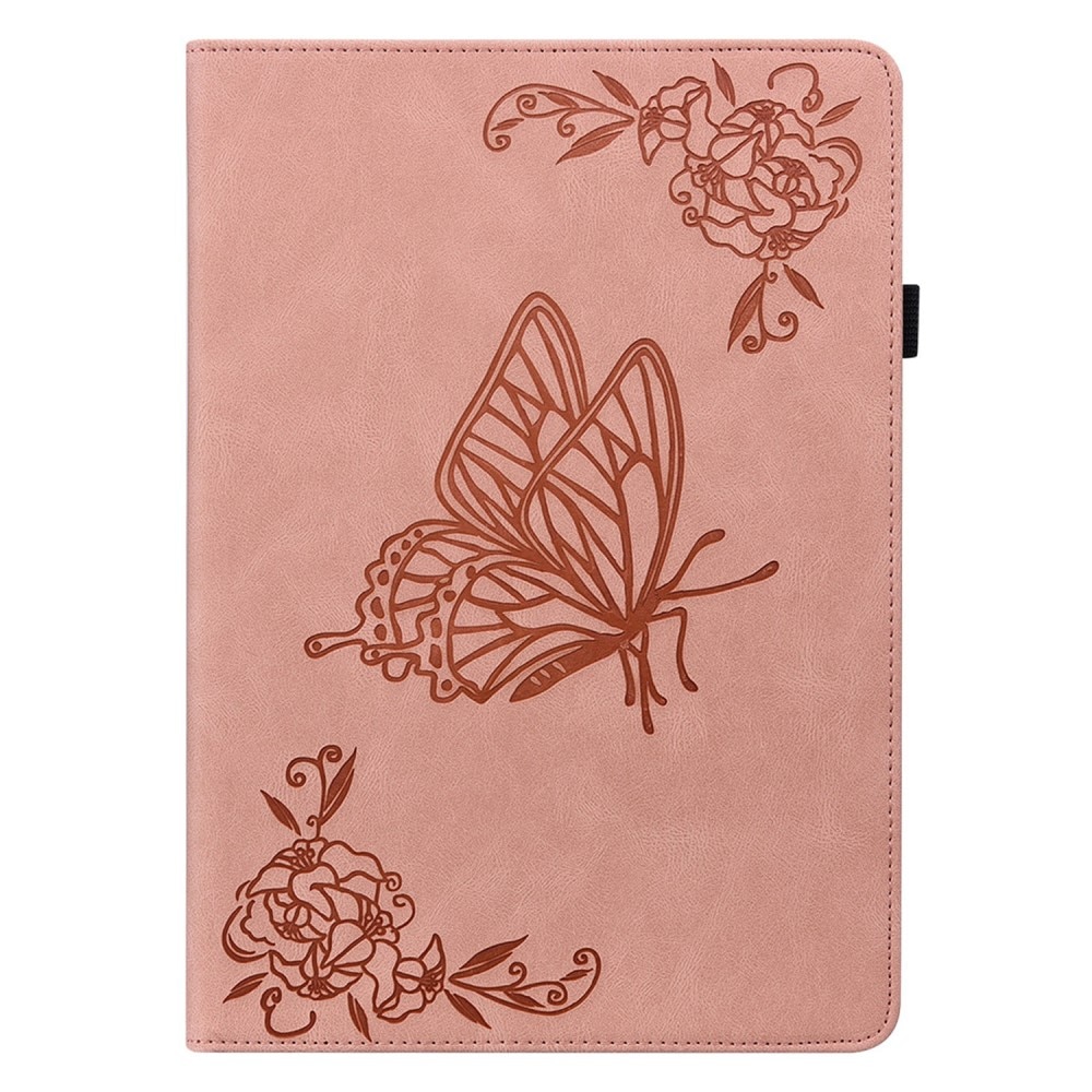 Étui en cuir avec papillons Lenovo Tab M9, rose