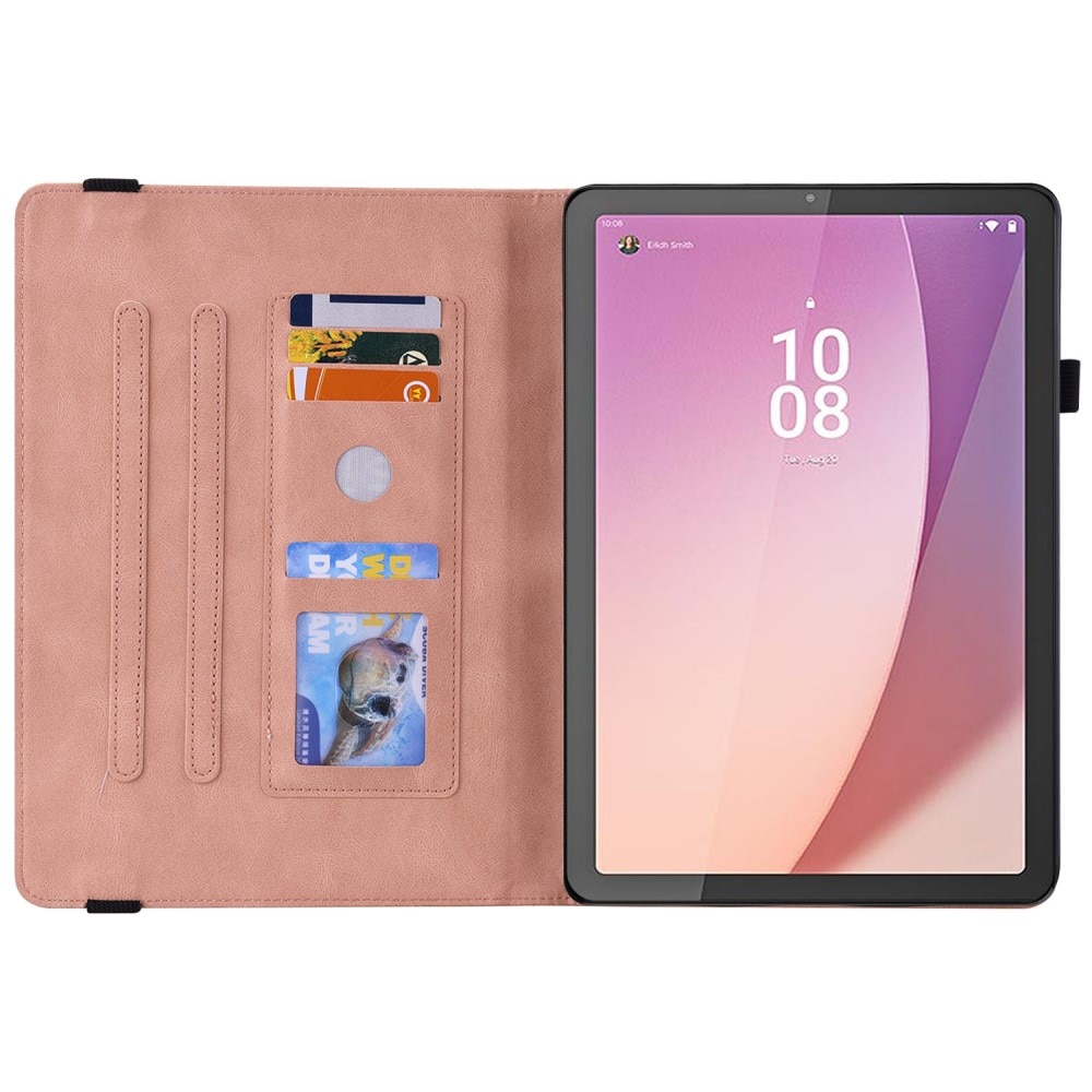 Étui en cuir avec papillons Lenovo Tab M9, rose