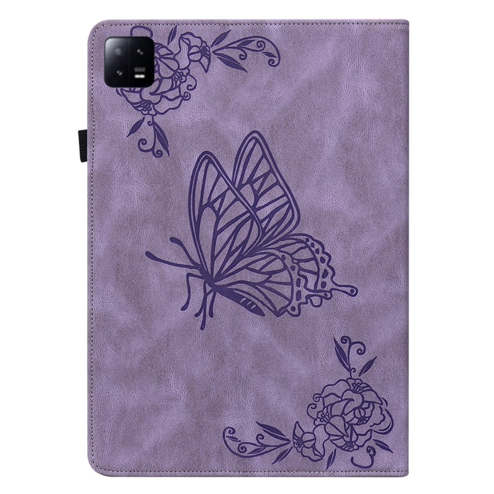 Étui en cuir avec papillons Xiaomi Pad 6, violet
