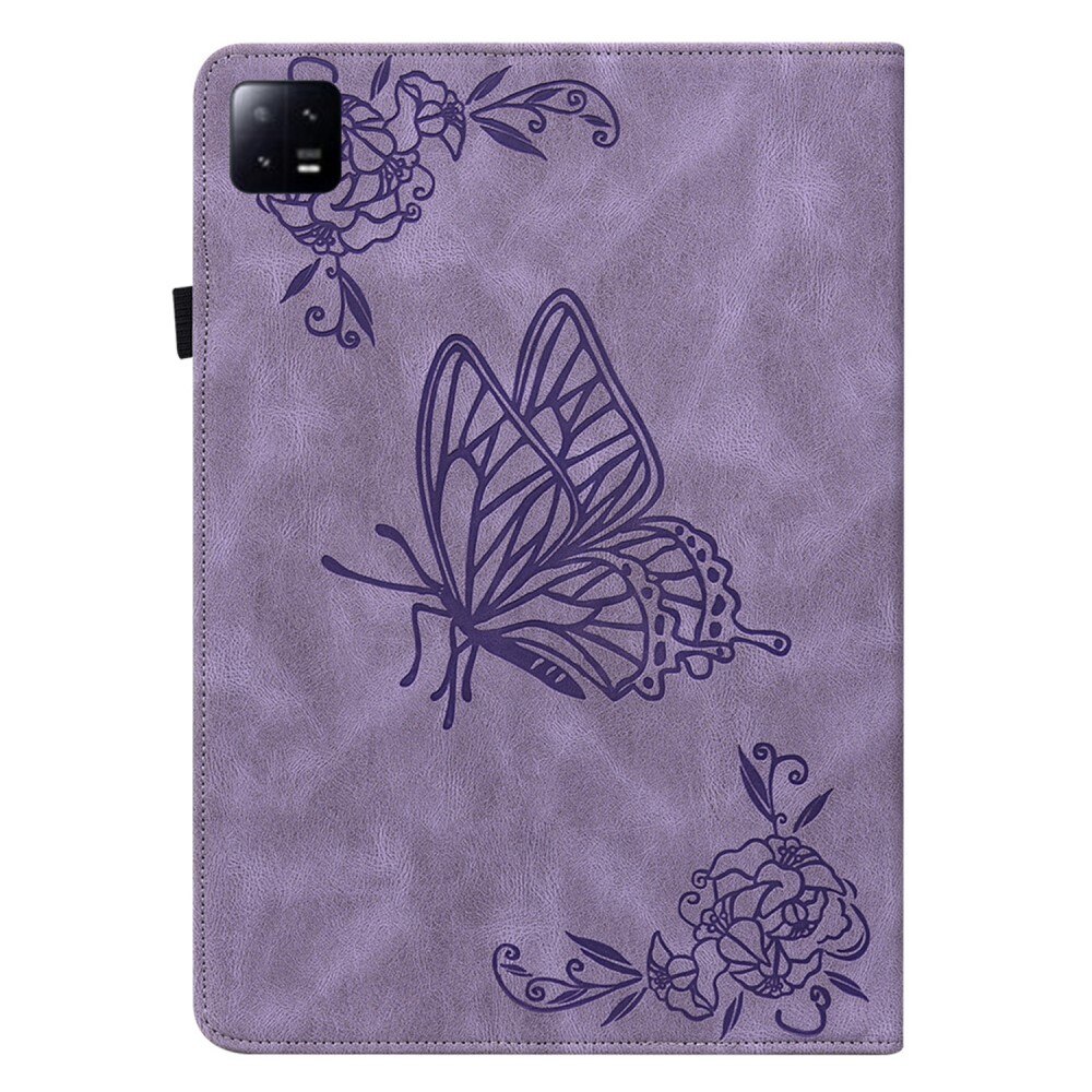 Étui en cuir avec papillons Xiaomi Pad 6 Pro Violet