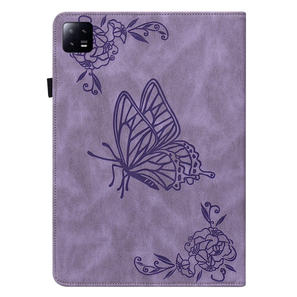 Étui en cuir avec papillons Xiaomi Pad 6 Pro, violet