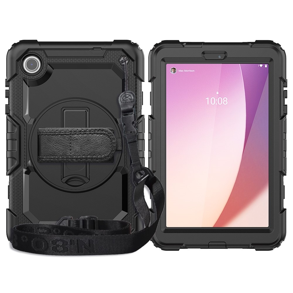 Full Protection Coque hybride antichoc avec bandoulière Lenovo Tab M8 (4th Gen), noir