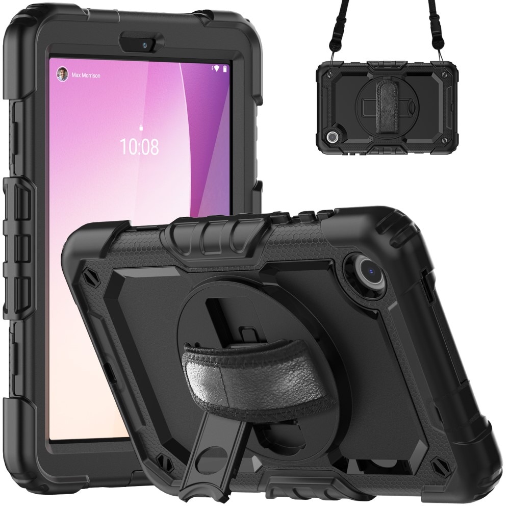 Full Protection Coque hybride antichoc avec bandoulière Lenovo Tab M8 (4th Gen), noir