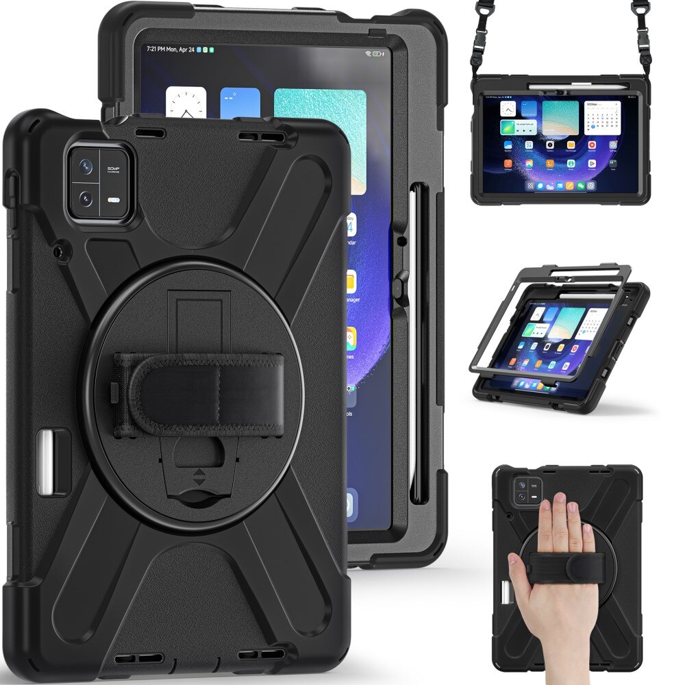 Coque hybride antichoc avec bandoulière Xiaomi Pad 6, noir