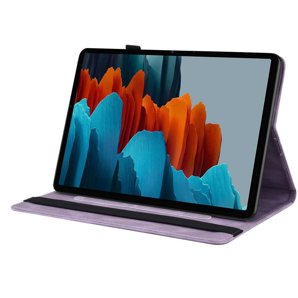 Étui en cuir avec papillons Samsung Galaxy Tab S10 FE Violet
