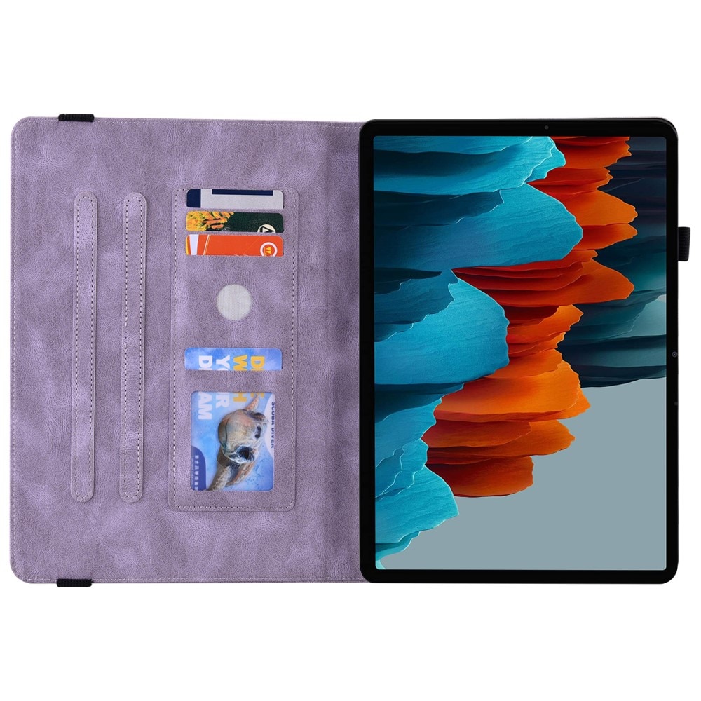 Étui en cuir avec papillons Samsung Galaxy Tab S10 FE Violet