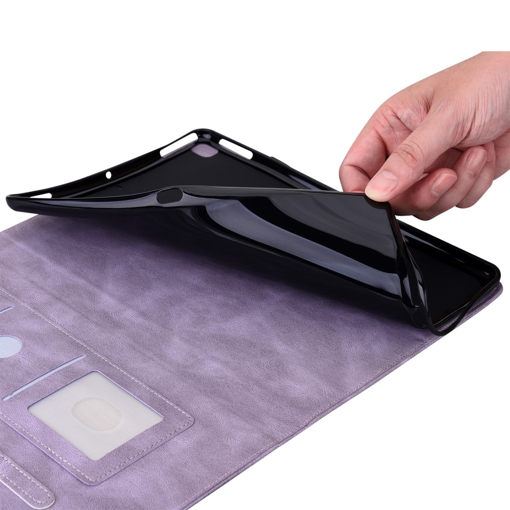 Étui en cuir avec papillons Samsung Galaxy Tab S10 FE Violet