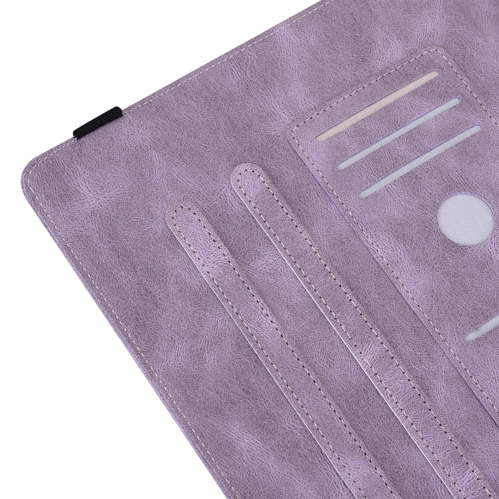 Étui en cuir avec papillons Samsung Galaxy Tab S9, violet