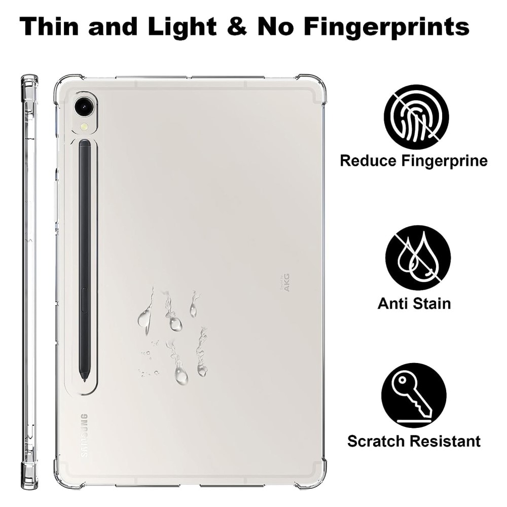 Coque TPU résistant aux chocs Samsung Galaxy Tab S9, transparent