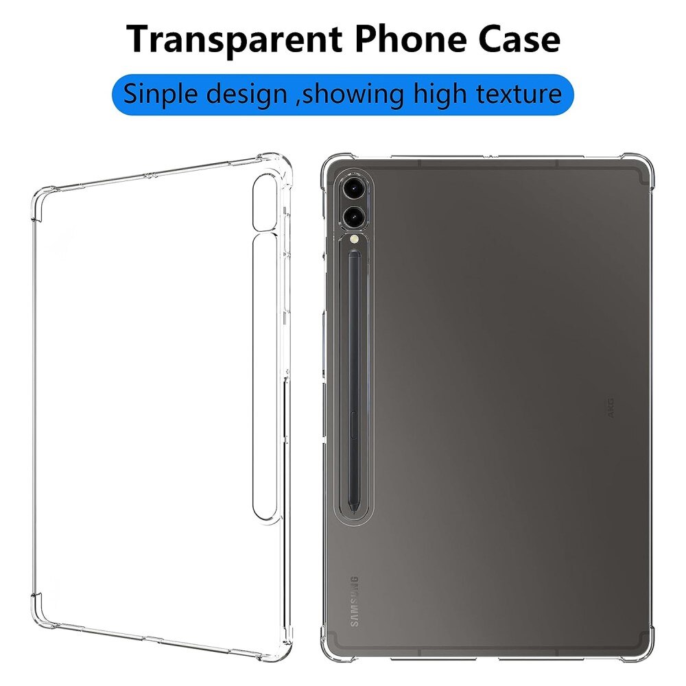 Coque TPU résistant aux chocs Samsung Galaxy Tab S9 Plus, transparent