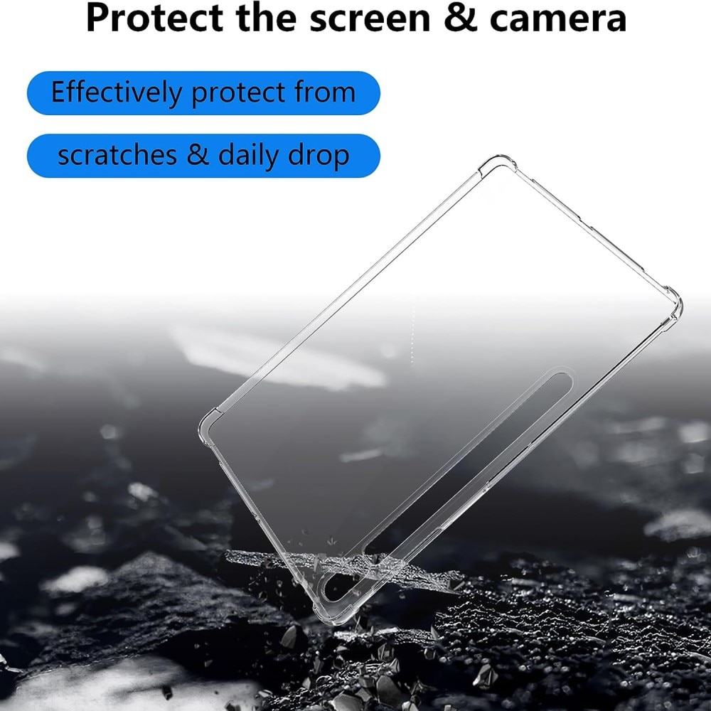 Coque TPU résistant aux chocs Samsung Galaxy Tab S9 Plus, transparent