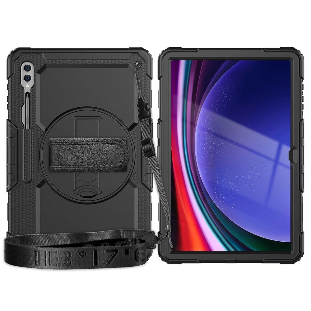 Full Protection Coque hybride antichoc avec bandoulière Samsung Galaxy Tab S10 Ultra, noir