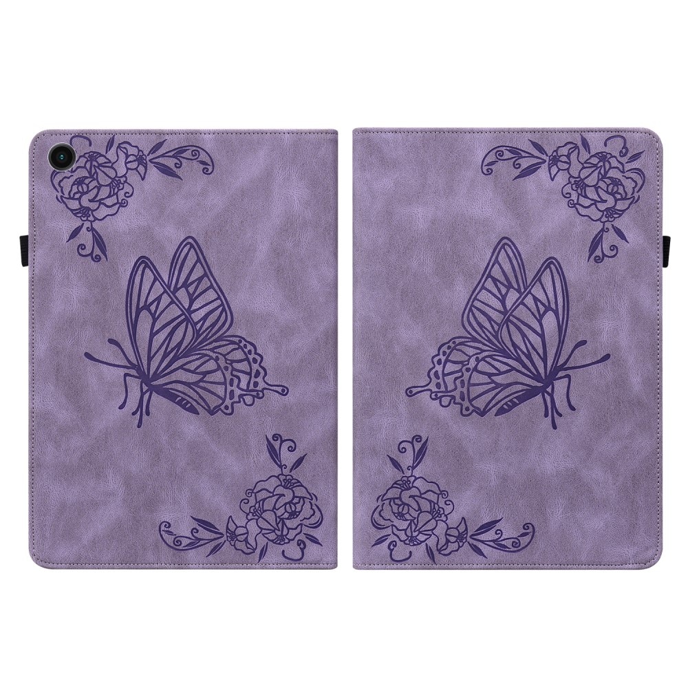 Étui en cuir avec papillons Samsung Galaxy Tab A9 Plus Violet