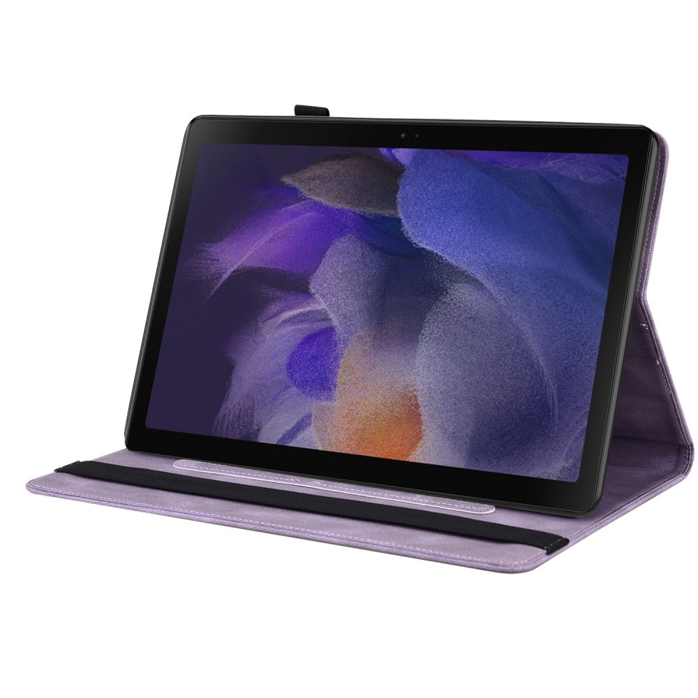 Étui en cuir avec papillons Samsung Galaxy Tab A9 Plus, violet