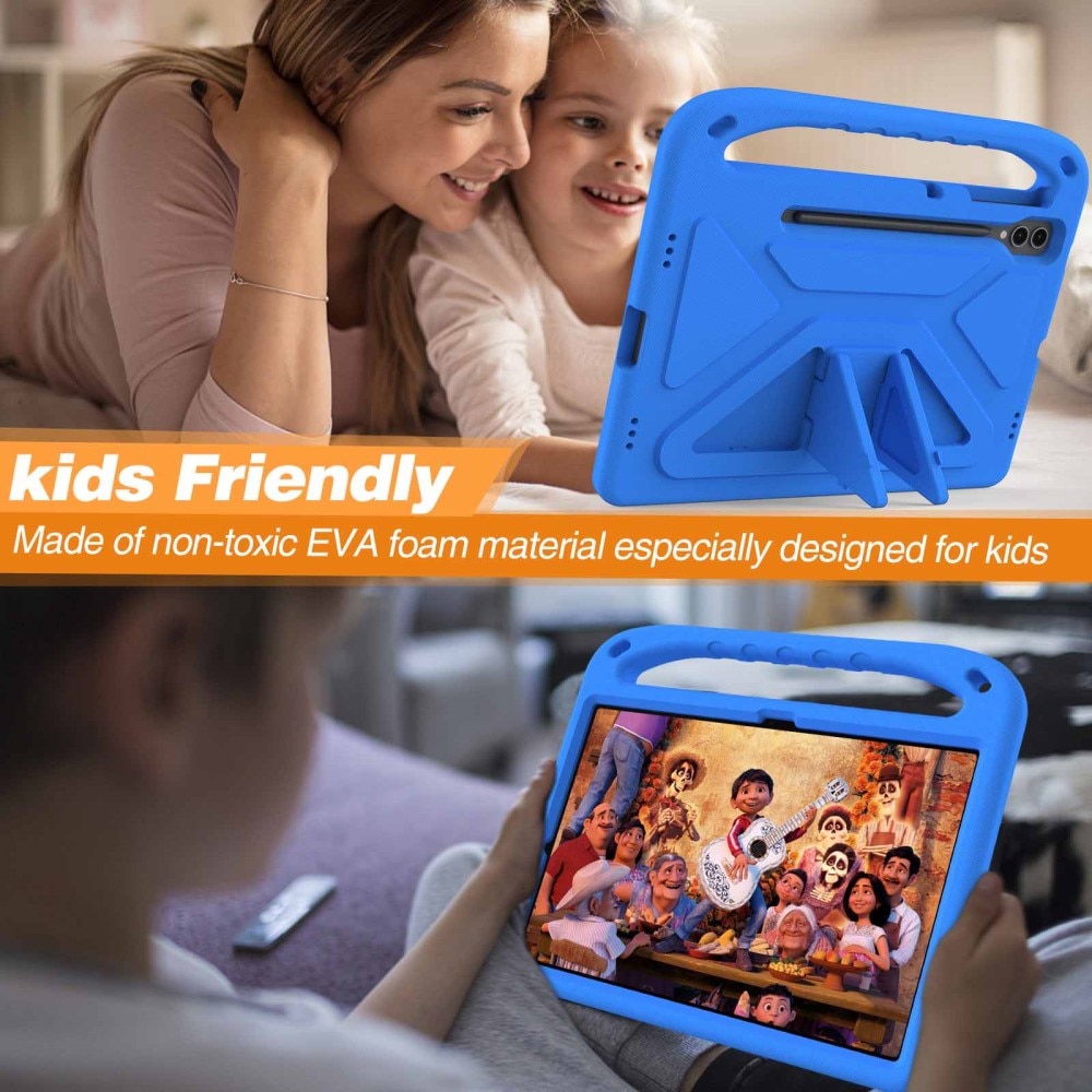 Coque EVA avec poignée pour enfants pour Samsung Galaxy Tab S8 Plus, bleu