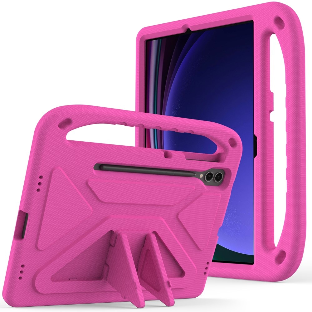 Coque EVA avec poignée pour enfants pour Samsung Galaxy Tab S7 Plus, rose