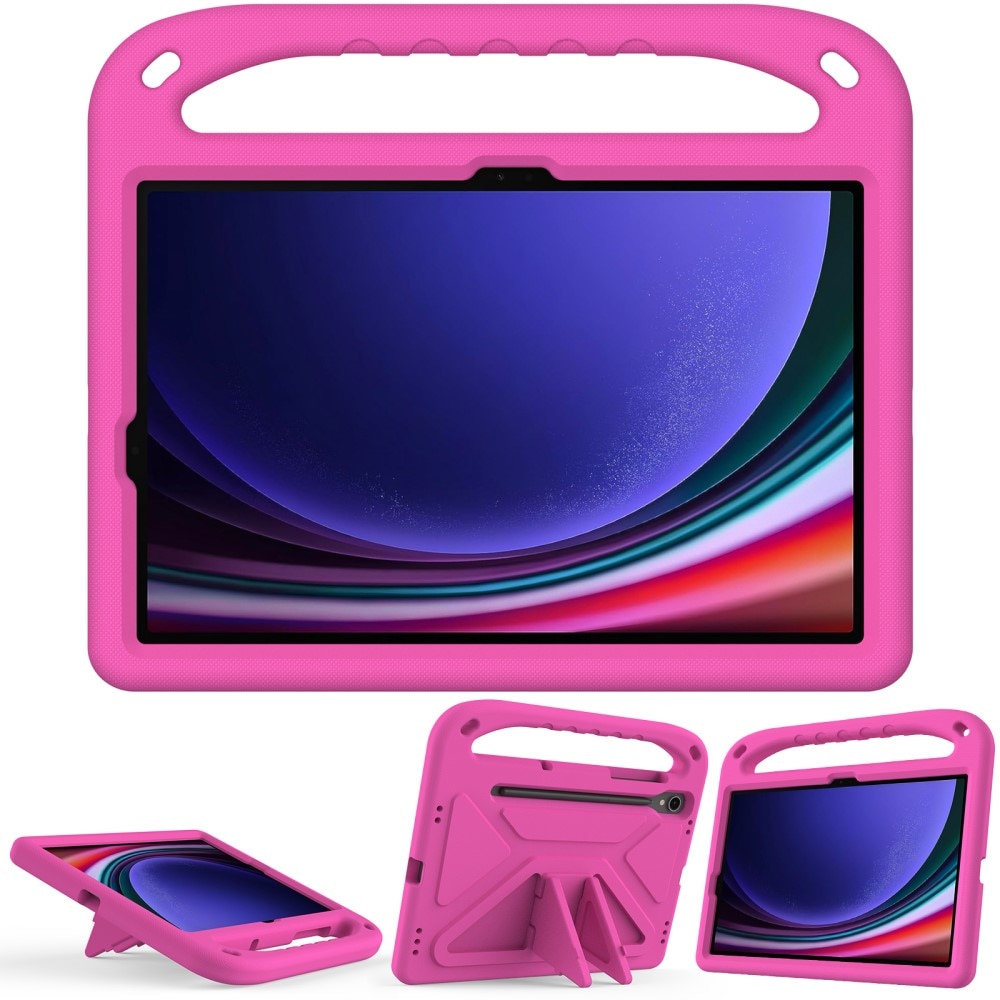 Coque EVA avec poignée pour enfants pour Samsung Galaxy Tab S7, rose