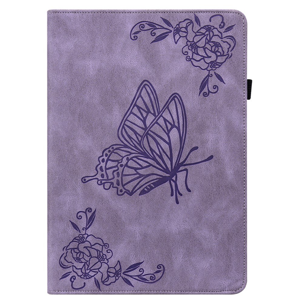 Étui en cuir avec papillons Samsung Galaxy Tab A9, violet