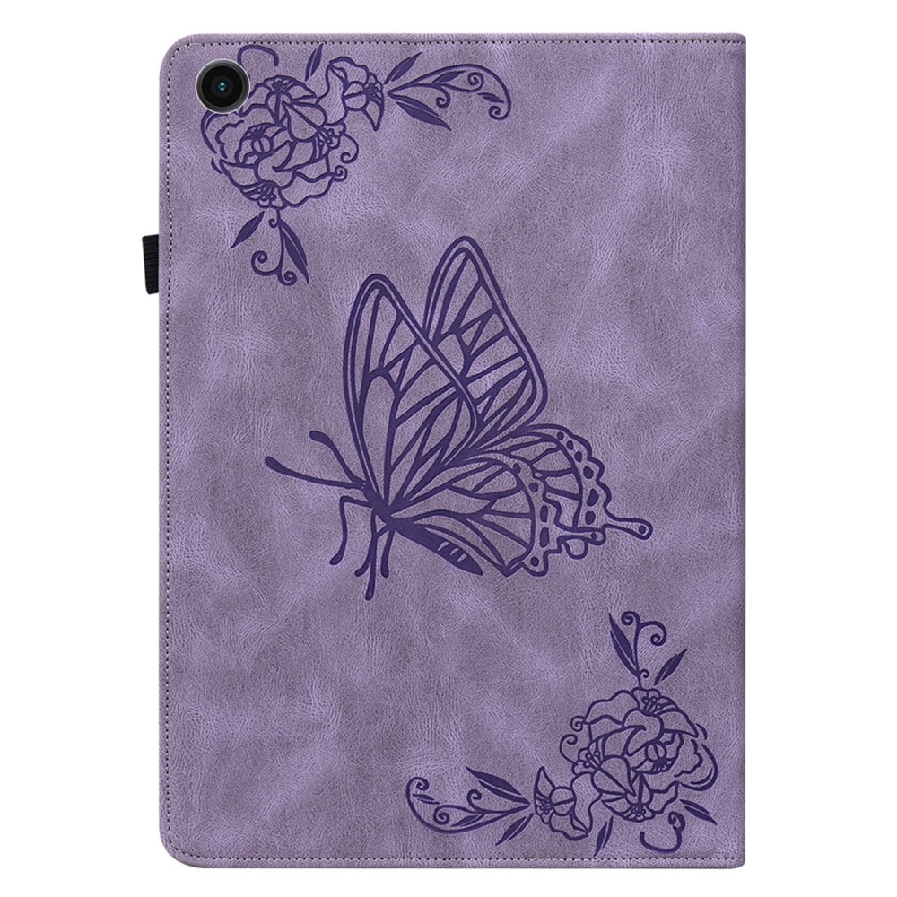 Étui en cuir avec papillons Samsung Galaxy Tab A9, violet