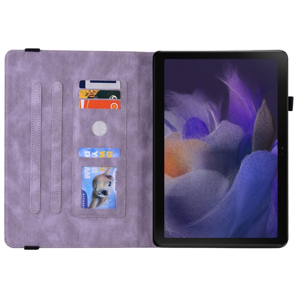 Étui en cuir avec papillons Samsung Galaxy Tab A9 Violet