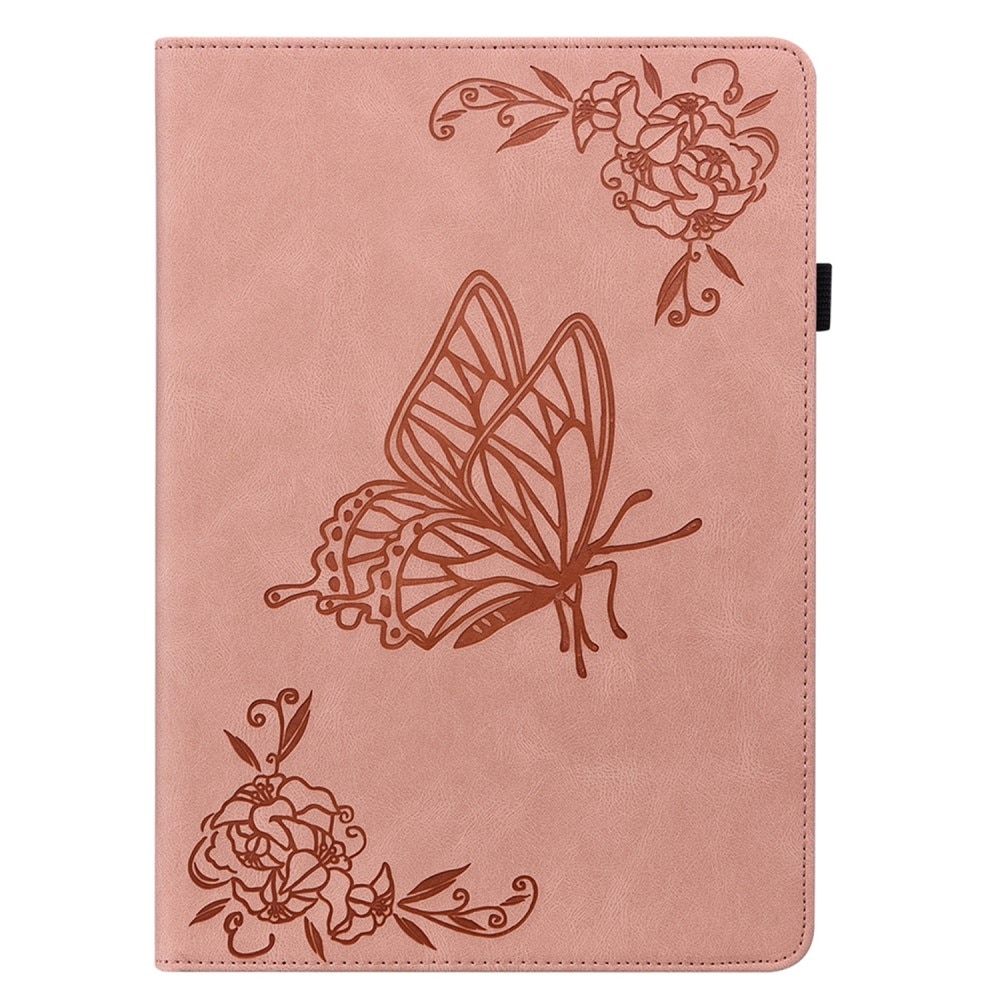 Étui en cuir avec papillons Samsung Galaxy Tab A9, rose