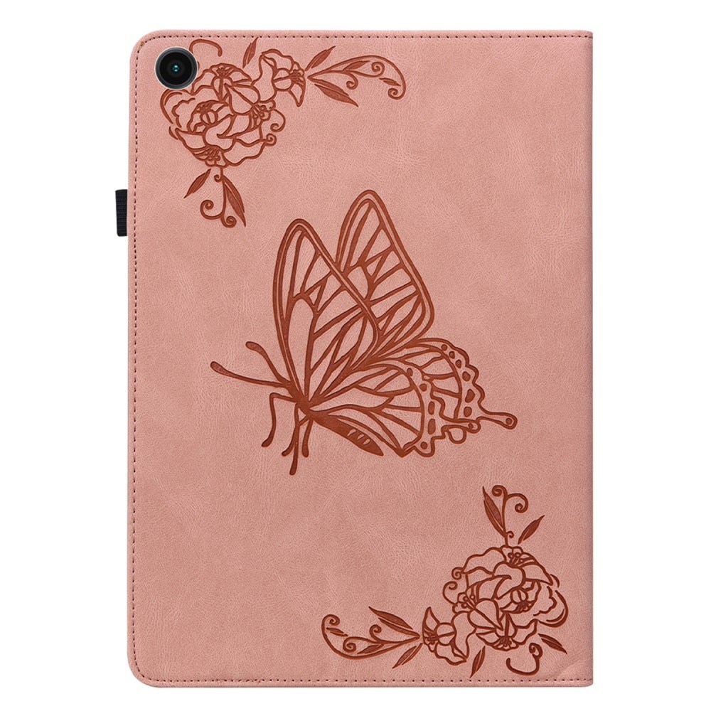 Étui en cuir avec papillons Samsung Galaxy Tab A9 Rose