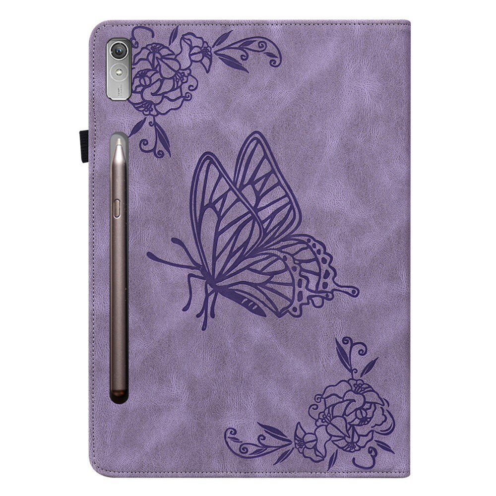 Étui en cuir avec papillons  Lenovo Tab P12 Violet