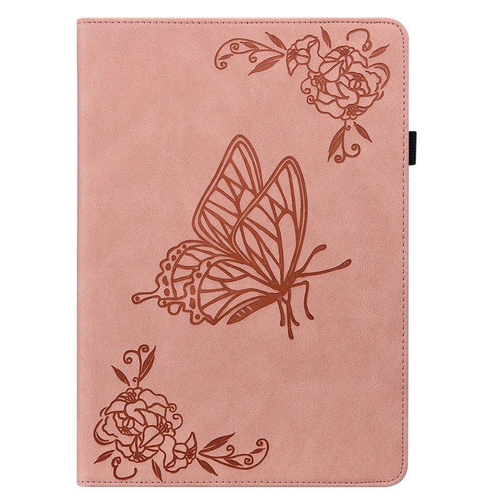 Étui en cuir avec papillons Lenovo Tab P12, rose