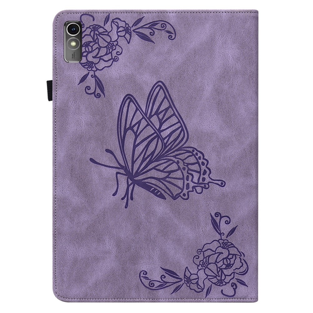 Étui en cuir avec papillons  Lenovo Tab M10 5G Violet