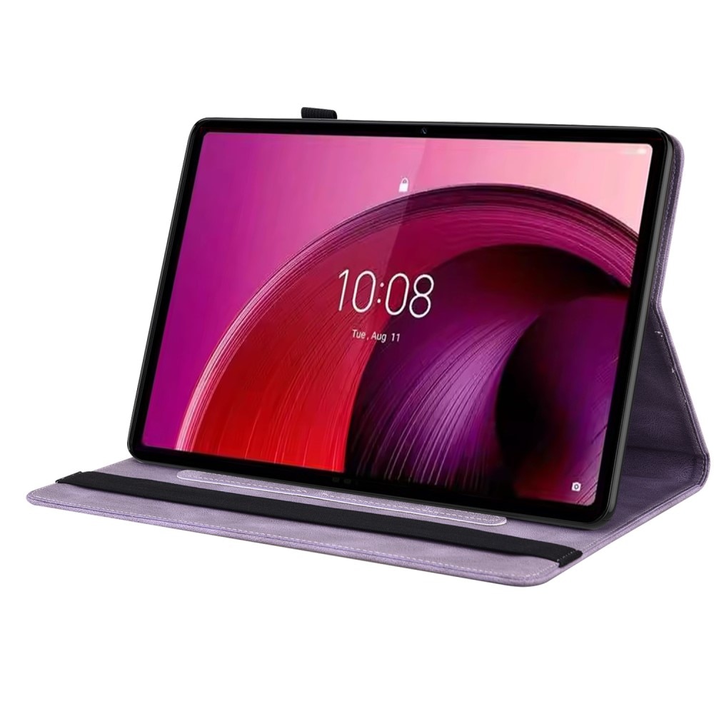 Étui en cuir avec papillons  Lenovo Tab M10 5G Violet