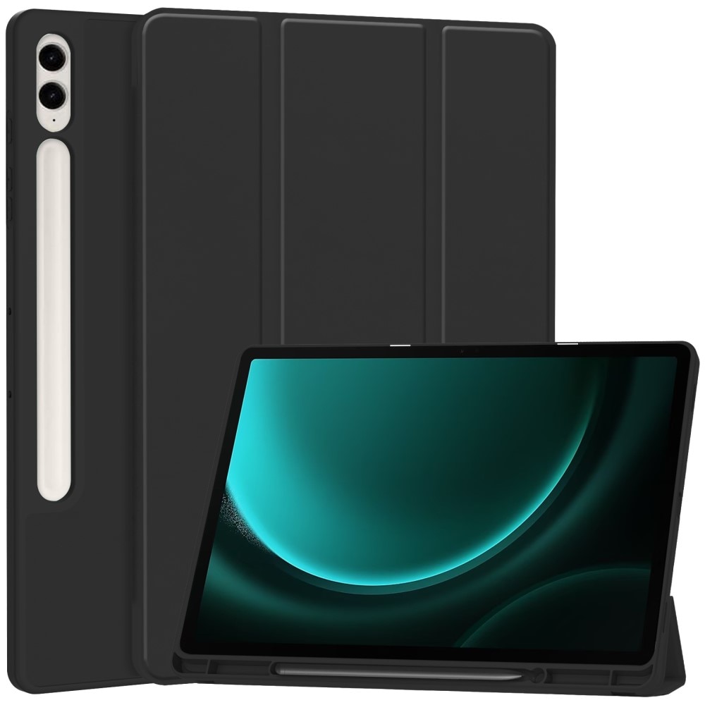 Étui Tri-Fold avec porte-stylo Samsung Galaxy Tab S9 FE Plus, noir