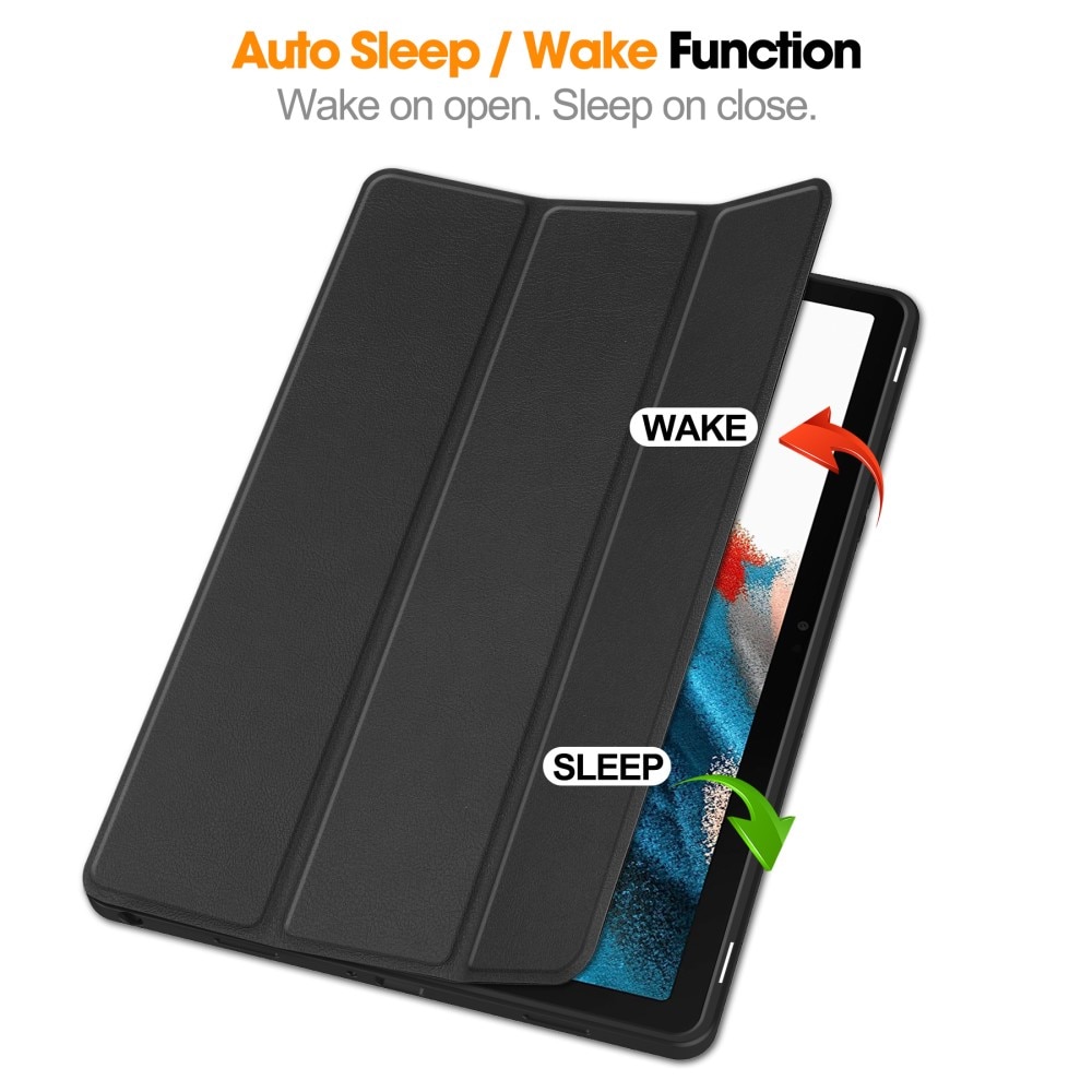Étui Tri-Fold avec porte-stylo Samsung Galaxy Tab A9 Plus, Noir