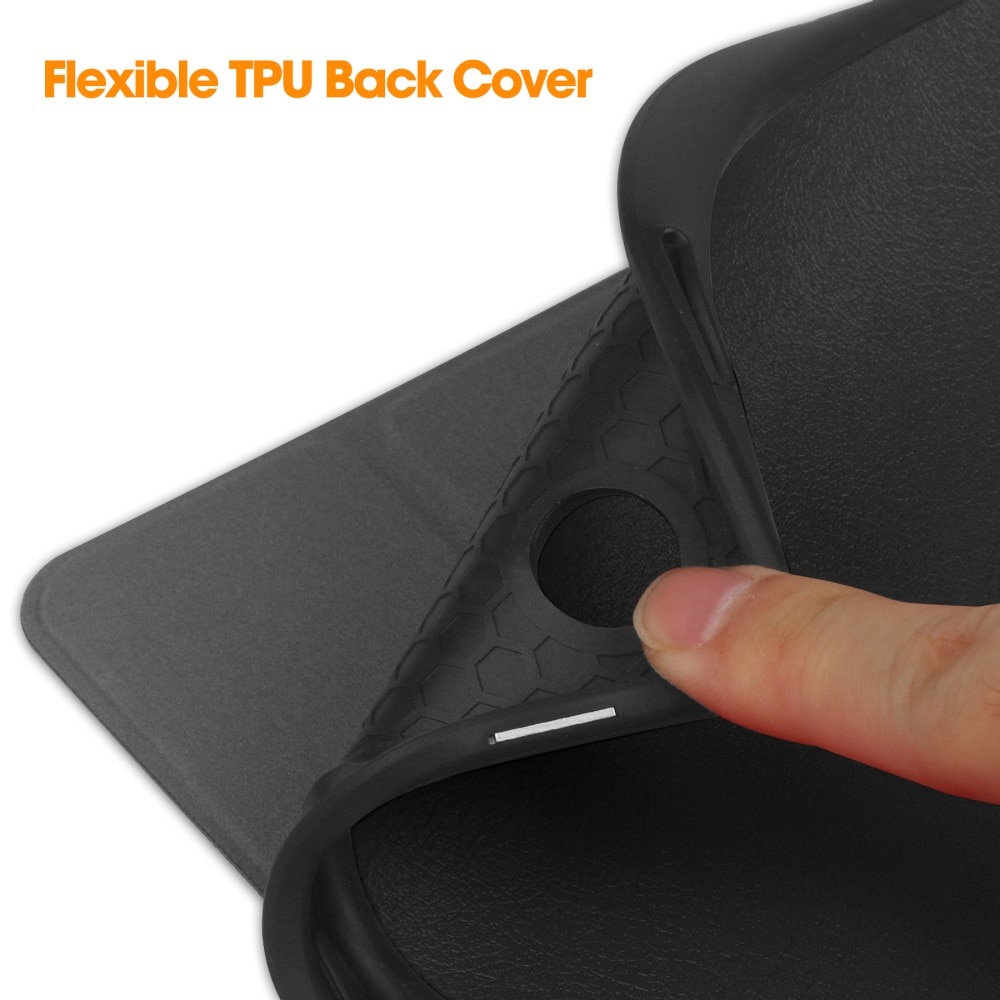 Étui Tri-Fold avec porte-stylo Samsung Galaxy Tab A9 Plus, Noir