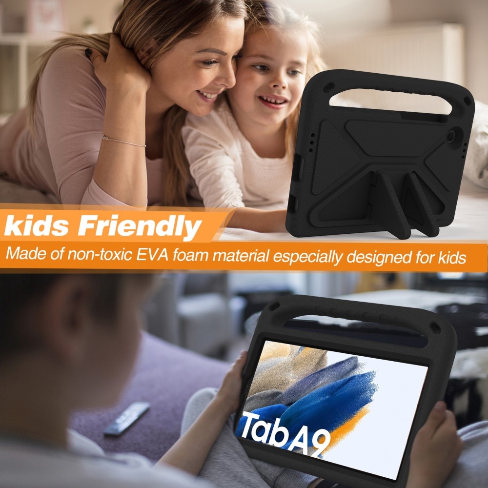 Coque EVA avec poignée pour enfants pour Samsung Galaxy Tab A9, noir