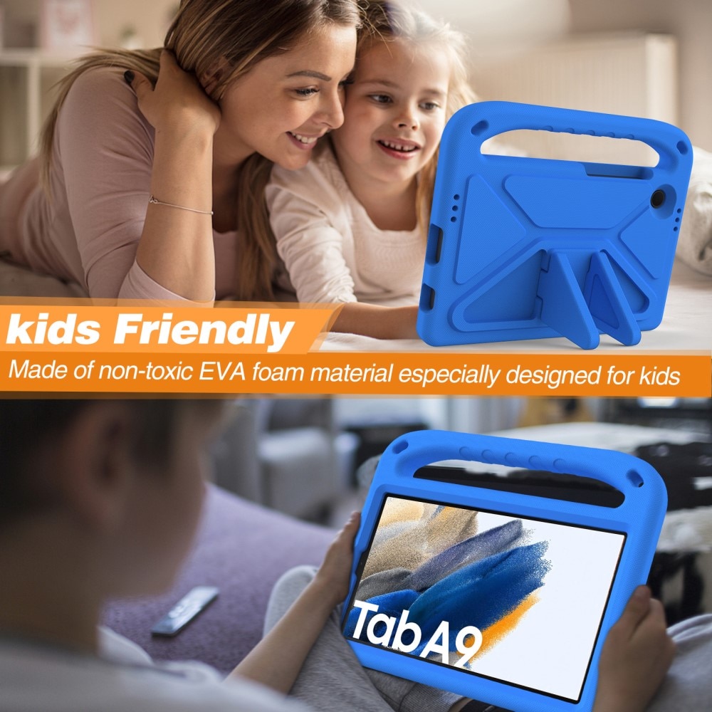 Coque EVA avec poignée pour enfants pour Samsung Galaxy Tab A9, bleu