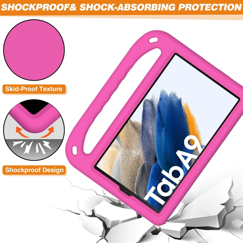 Coque EVA avec poignée pour enfants pour Samsung Galaxy Tab A9, rose