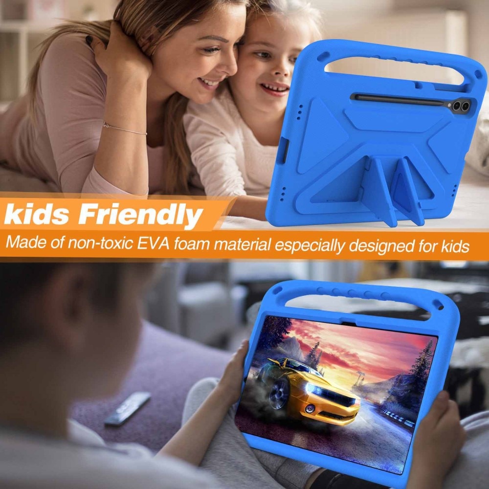 Coque EVA avec poignée pour enfants pour Samsung Galaxy Tab S9 FE Plus, bleu