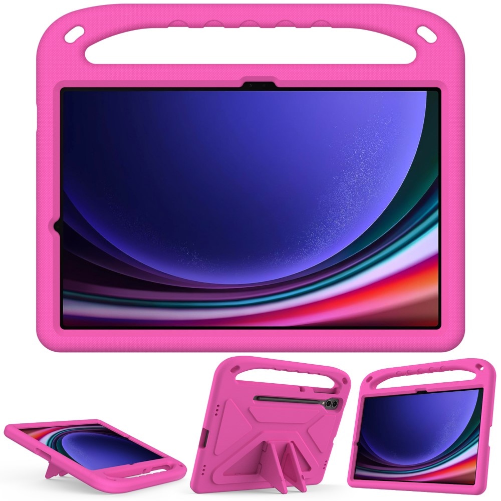 Coque EVA avec poignée pour enfants pour Samsung Galaxy Tab S9 FE Plus, rose