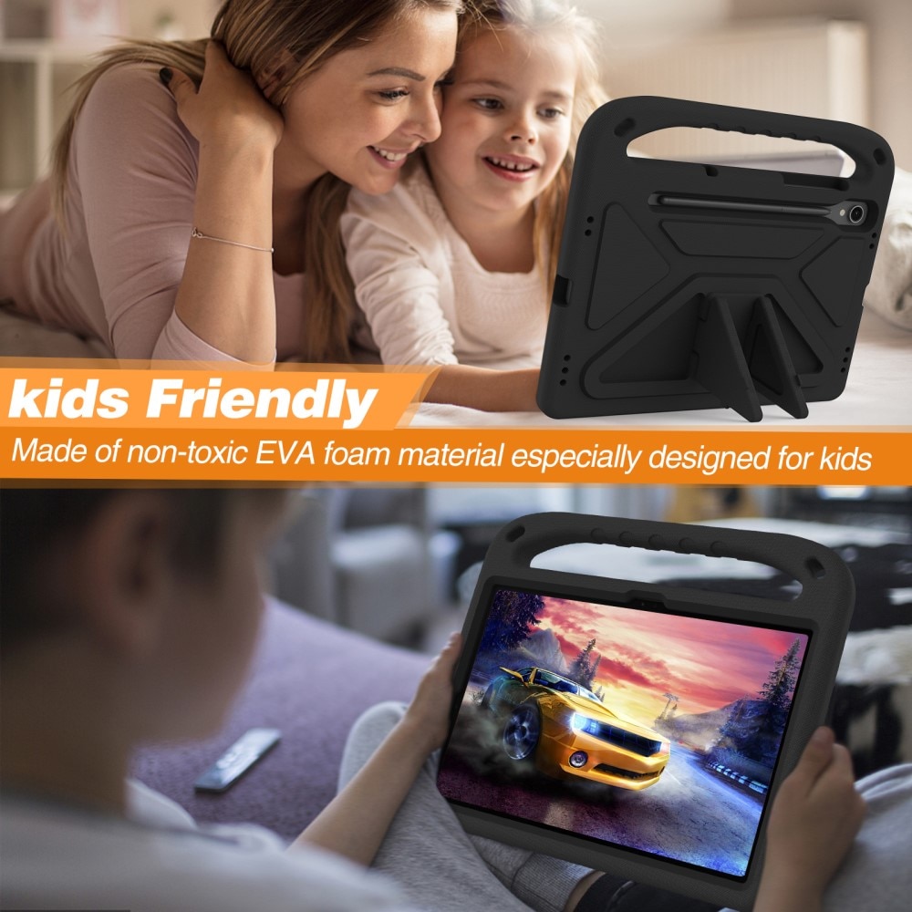 Coque EVA avec poignée pour enfants pour Samsung Galaxy Tab S9 FE, noir
