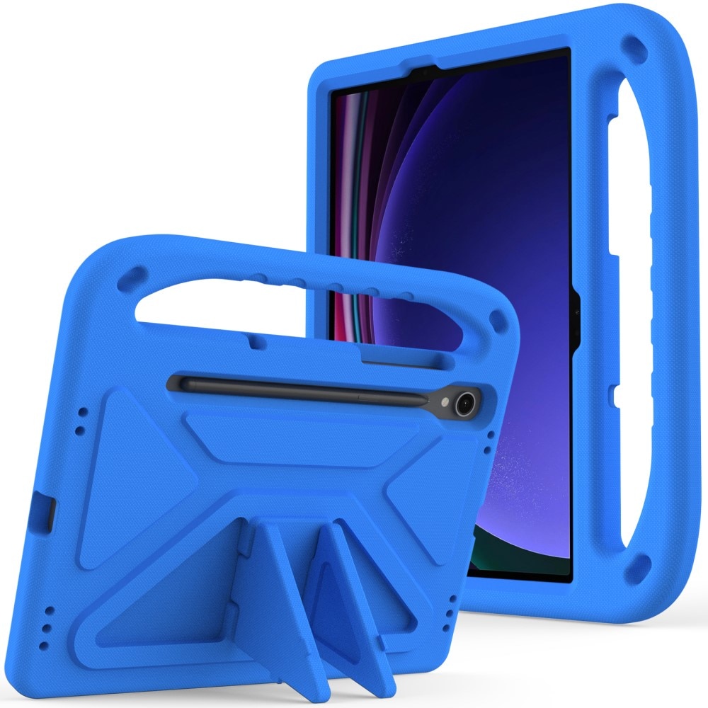 Coque EVA avec poignée pour enfants pour Samsung Galaxy Tab S9 FE, bleu