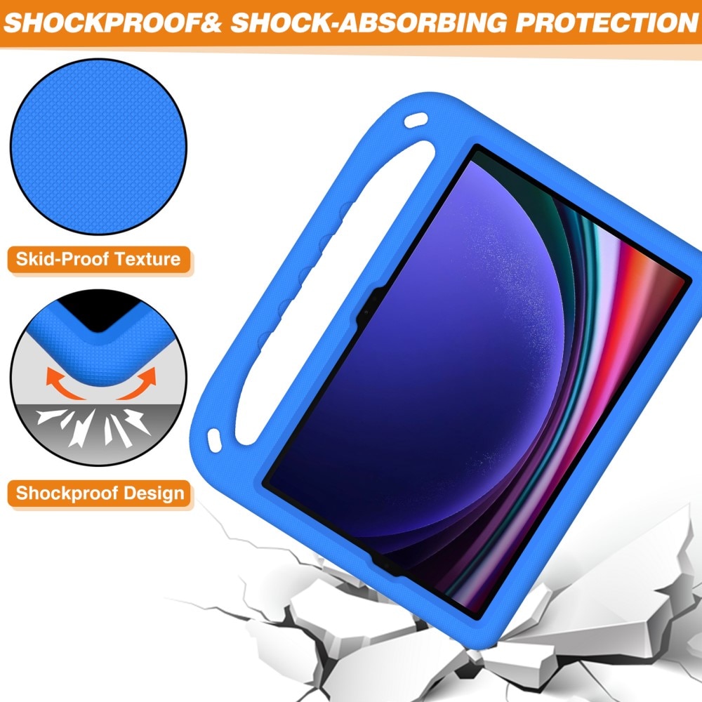 Coque EVA avec poignée pour enfants pour Samsung Galaxy Tab S10 FE, bleu