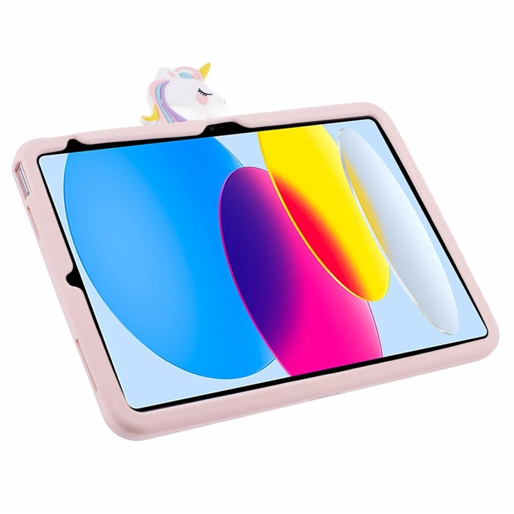 Coque avec béquille Licorne iPad 10.9 10th Gen (2022), rose