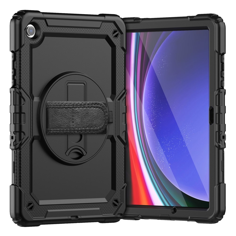 Full Protection Coque hybride antichoc avec bandoulière Samsung Galaxy Tab A9 Plus, noir