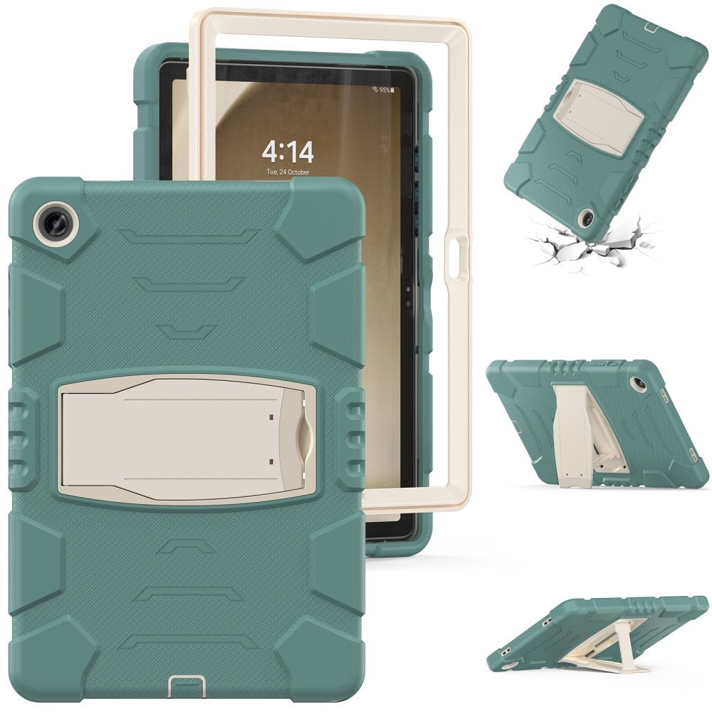 Coque hybride antichoc avec support Samsung Galaxy Tab A9 Plus, vert